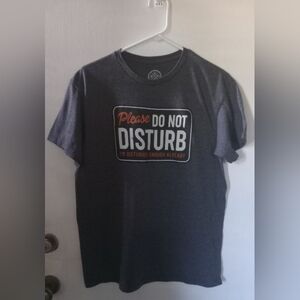 Gray Do Not Disturb Tee with Graphic Design